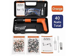 Mini Steel Nail Gun Kit w/ Case & Nails