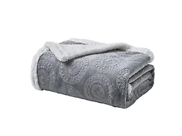 Embossed Sherpa Throw Blanket