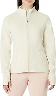 Amazon Essentials Women's Active Sweat Slim-Fit Zip Through Jacket, Light Beige, Small