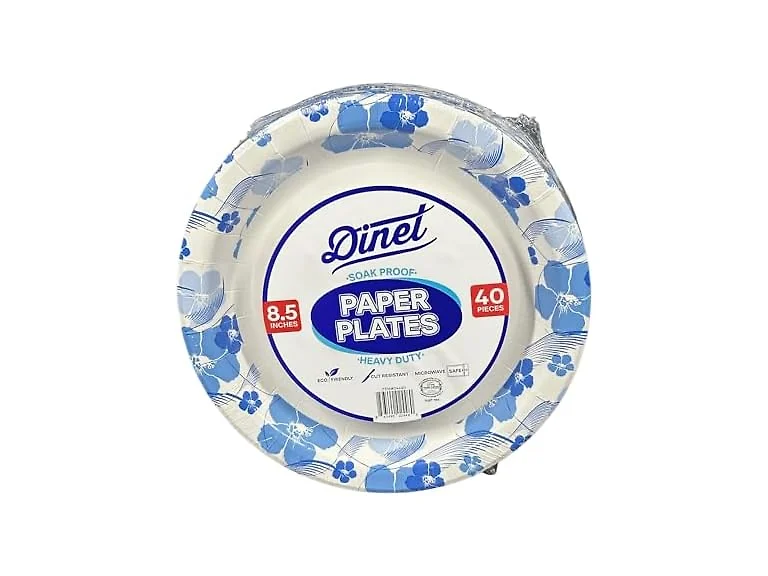 8.5" DINET Heavy Duty Paper Plat - 40 Plates
