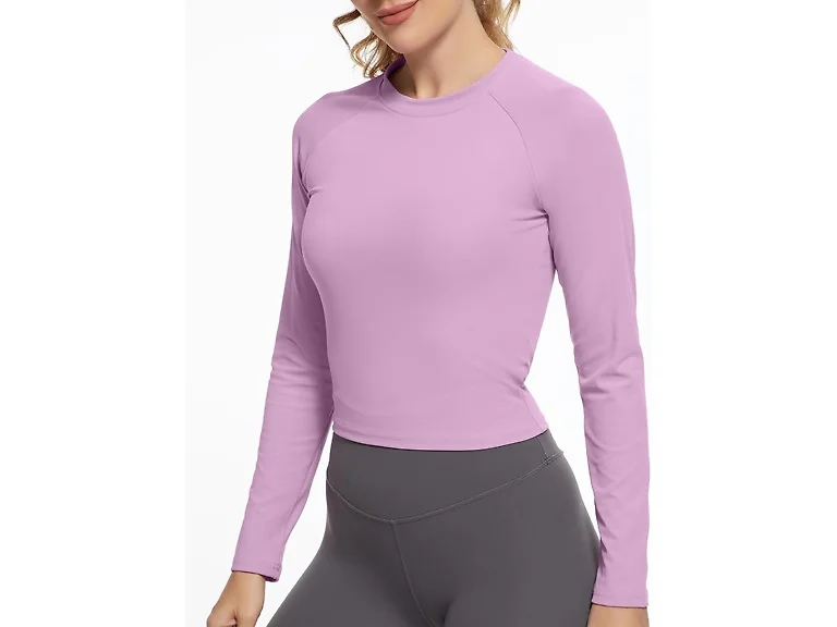GGOV Women (M) Long Crop Workout Tops Yoga Shirts