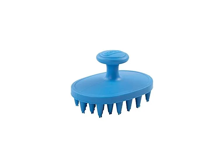 Dexas BrushBuster Silicone Gentle Dog Grooming Brush, Blue