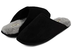 Floopi FLOOPI-705-BLK-S S Mens Corduroy Scuff Slipper 