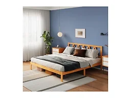 Avenco Solid Wood Platform Bed Frame with Headboard, 12 Inch Bed Frame King Size, Sturdy Wood Slat Support, No Box Spring Needed, Easy Assembly