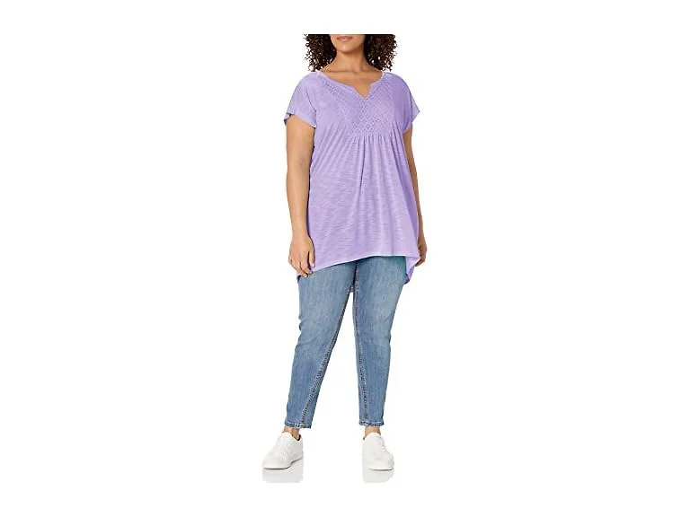 Just MY Size Women (1X) Crochet Bib Tunic Shirt