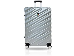 TUCCI Italy STORTO ABS 24" Medium Luggage Suitcase, Silver