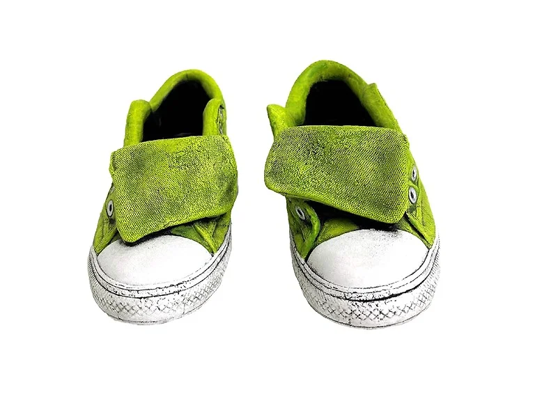 11" Cement Lime Sneaker Planters, 2 Assorted