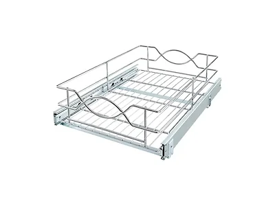 D Single-Tier Wire Pull Out Kitchen and Bath Storage Basket w