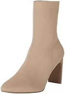 The Drop Women's Jane High Heel Pull-on Sock Boot, Taupe Knit, 10