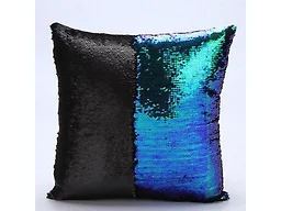 Mermaid Cushion Cover Black Blue
