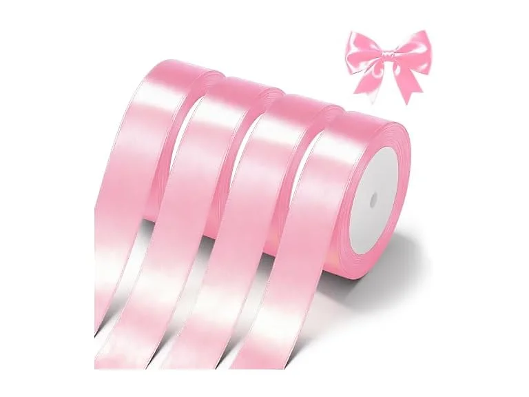 Pink Satin Ribbon 1" x 4 Rolls