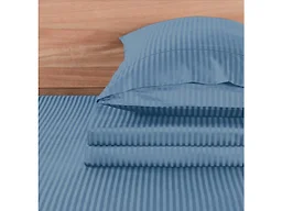 Kathy Ireland 500 Thread Count Long Staple Cotton Stripe Sheet Set w/ OptiFit