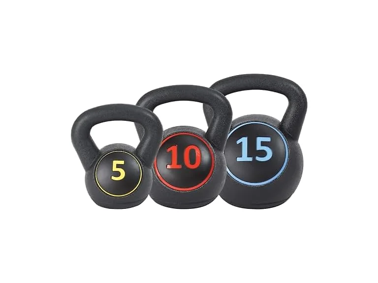 US Weight Plastic Kettlebell Set, 5/10/15 lb