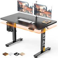 Veken 47.2 Inch Large Electric Standing Desk, Gaming Table, Black