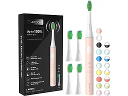 ARISSON Sonic Electric Toothbrush for Adults and Kids, 40,000 VPM Power Toothbrush, 1.5H Fast Charge Ultrasonic Electric Toothbrushes with 2 Minutes Smart Timer, White on Desert Sand