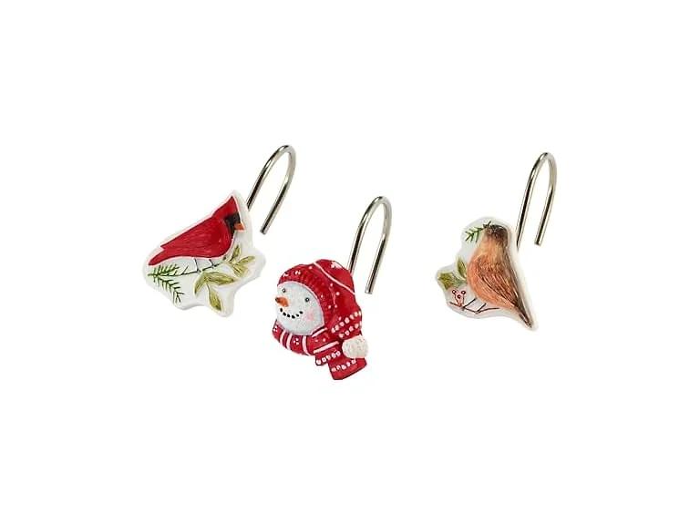 Avanti Linens - Christmas Shower Curtain Hooks, 12 Pack