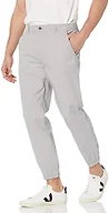 Amazon Essentials Men's Straight-Fit Chino Jogger Pants with Elastic Waist and Pockets, Light Grey, Medium