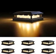 Brightever KN0001 Black Solar Post Cap Lights Outdoor 6 Pk