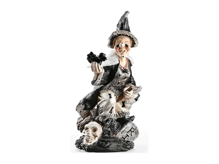 National Tree Company Spooky Witch on a Broom Decoration
