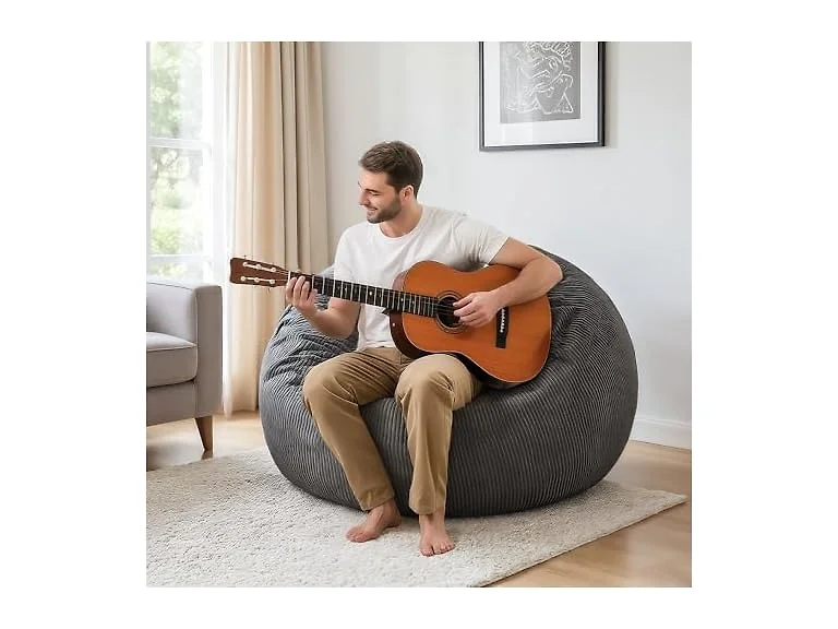 CangLong Plush Bean Bag Chair Dark Grey