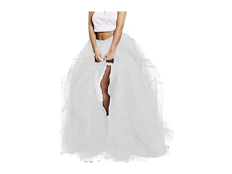 Lisong Women (XL) Maxi Tulle Floor Length Skirt