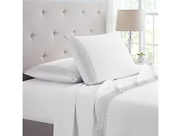 Bamboo Comfort Lace Crochet Embroidery 4 Piece Sheet Set