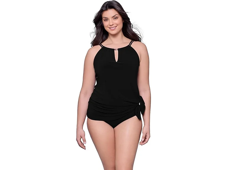 Aqua Green Women (S) Keyhole Neckline Swimdress