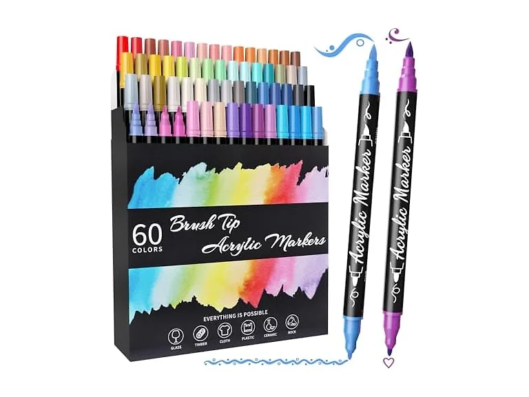 60 Colors Precision Dual Tip Acrylic