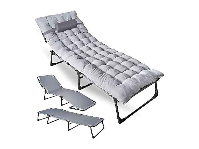 Folding Cot & Pad Mattress 4 Position