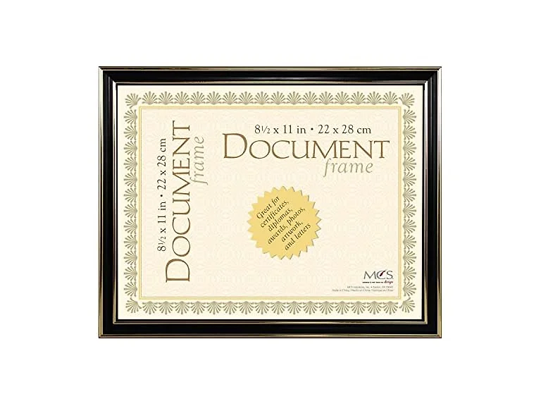 MBI MCS 8.5x11 Inch Extruded Document Frame