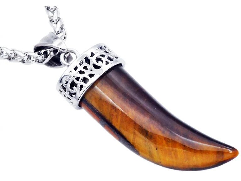 Genuine Stainless Steel Horn Necklace