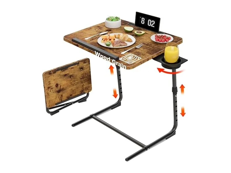 Folding TV Tray Table with Cup Holder
