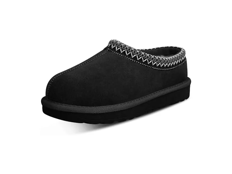 Platform Mini Boot Slippers, Black 12.5