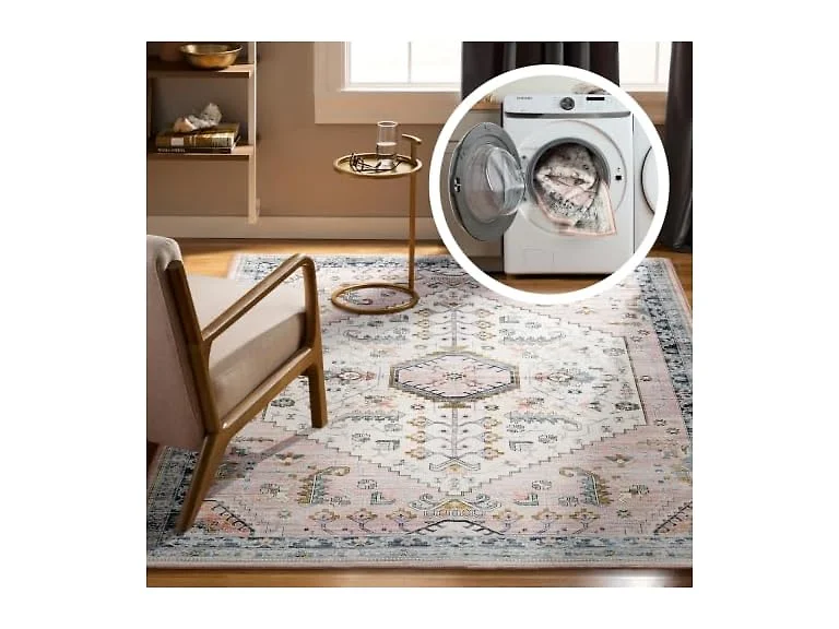 Haven Modern Medallion Machine Washable Area Rug, 8x10