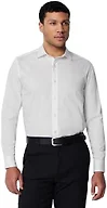 Amazon Essentials Men's Regular Fit Stretch Wrinkle Free Spread Collar Dress Shirt, White, Medium