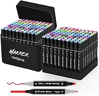 KJSHUANGTANG Alcohol Markers, 100 Colors Dual Tip Art markers, Drawing Markers, Coloring Marker for Sketching Adult Coloring