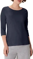 Hanes Women's Stretch Cotton Raglan Sleeve Tee, Navy, Small
