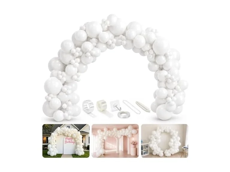 Bezente 10FT White Balloon Garland Arch