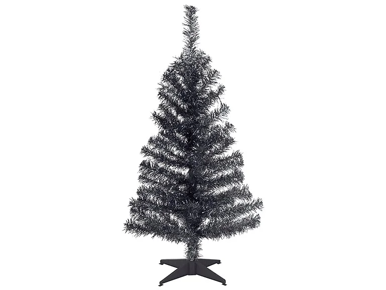 National Tree Company 3 ft. Tinsel Collection Black Tree