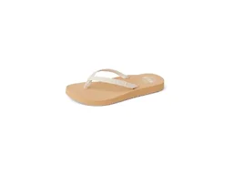 REEF Ginger Womens Beach Flip Flop, Soft Woven Strap Made From 100% Recycled PET, Cream/Tan, 5