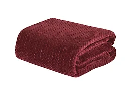 Noble House NH-Chevron Braided Blanket - QN- Burgundy