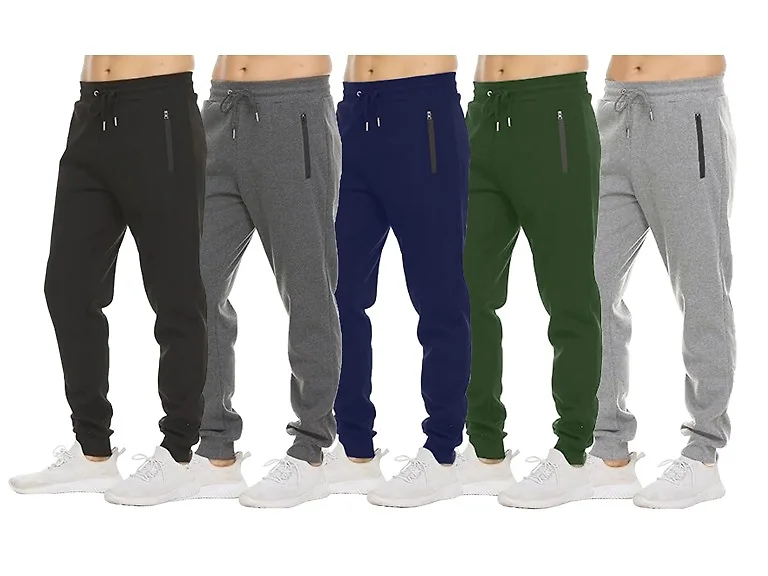 3Pk Asst Mens Fleece-Lined Jogger Pants