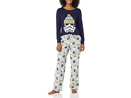 Amazon Essentials Disney | Marvel | Star Wars Women's Flannel Pajama Sleep Sets, Star Wars Winter - Womens, Large