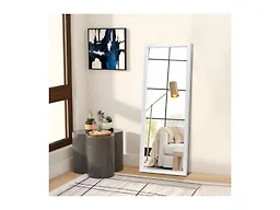 NeuType Full Length Mirror 43"x16" Large Mirror Bedroom Locker Room Standing Hanging Mirror Dressing Mirror, White(No Stand)