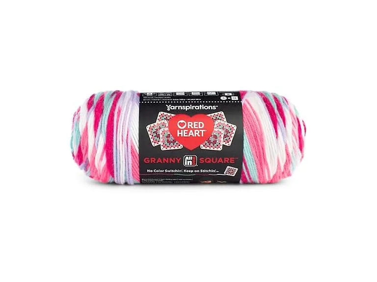 Red Heart All in One Granny Square- Pink Punch