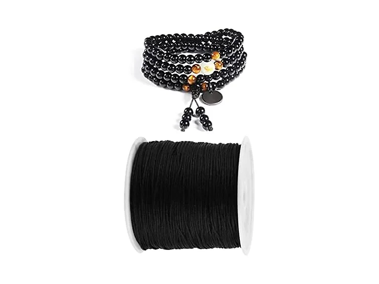 Nylon Chinese Knot Cord 100M x 0.8mm, Black