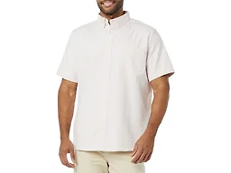 Amazon Essentials Men's Regular-Fit Short-Sleeve Stretch Oxford Shirt with Pocket Shirt, -Pale Pink, Medium
