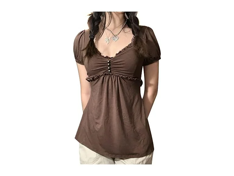 Kosusanill Women (XL) Fairy Grunge Y2k Shirts Tees
