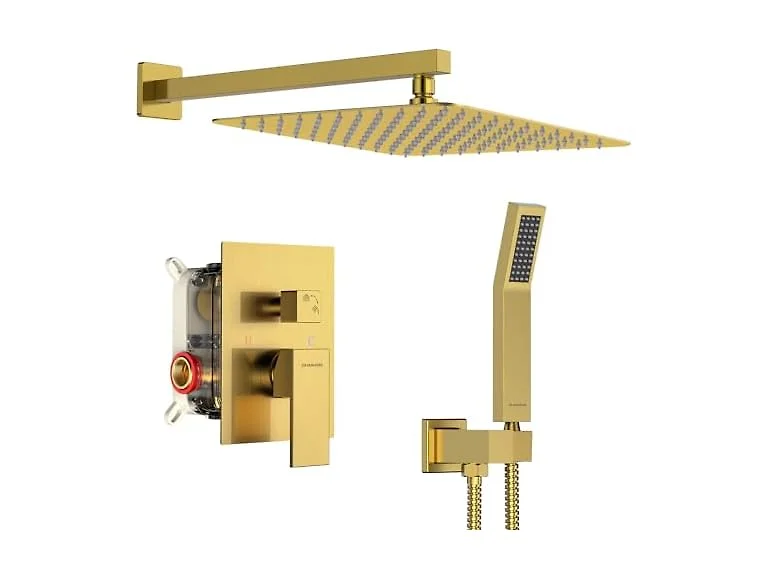 SR SUN RISE 12in Shower System Br Gold