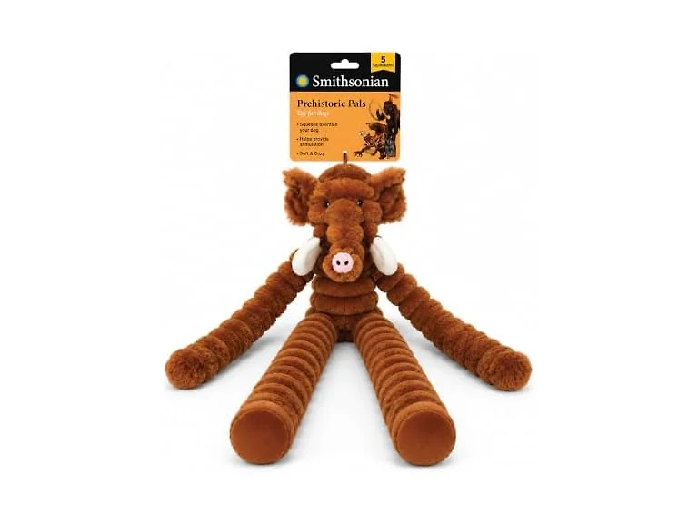 Smithsonian Long Animals Dog Toy – Stuffing-Free Mammoth